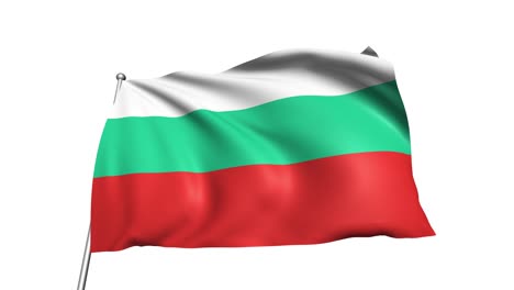 flag of bulgaria with fabric structure in the wind (alpha channel, loopable)