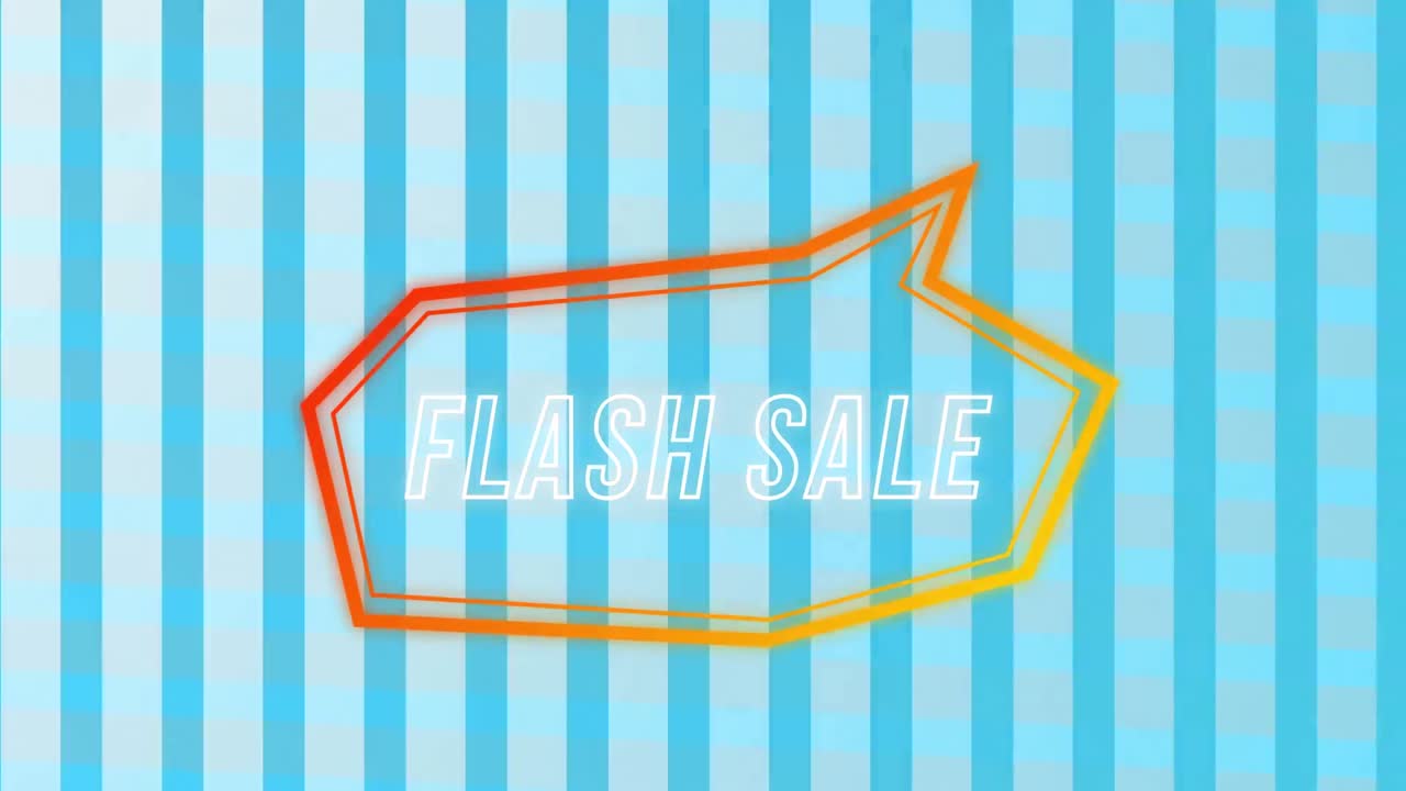 레트로 스피치 버블에서 플래시 판매 텍스트의 애니메이션