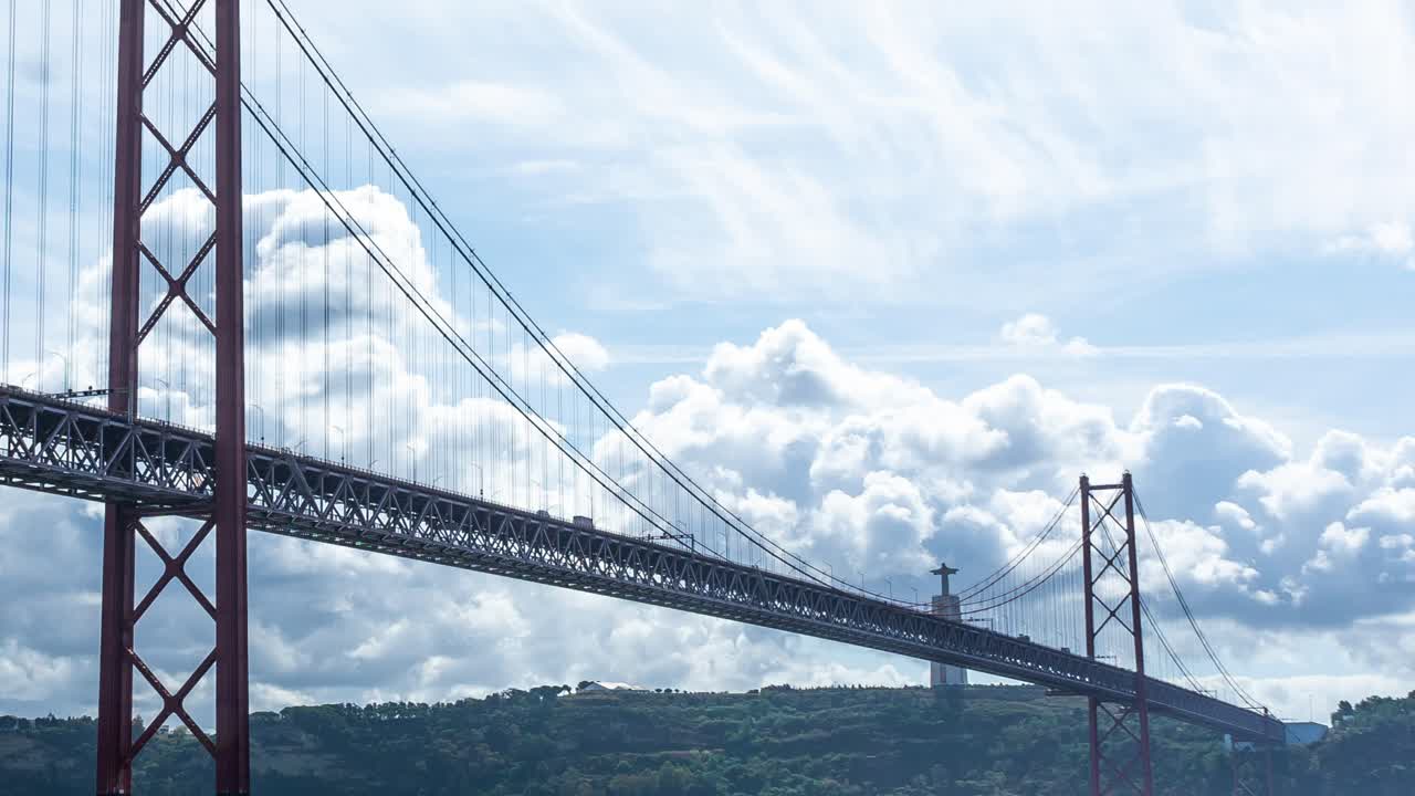 timelapse del puente 25 de abril en lisboa, portugal