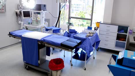 equipment, tools and medical devices in modern operating room