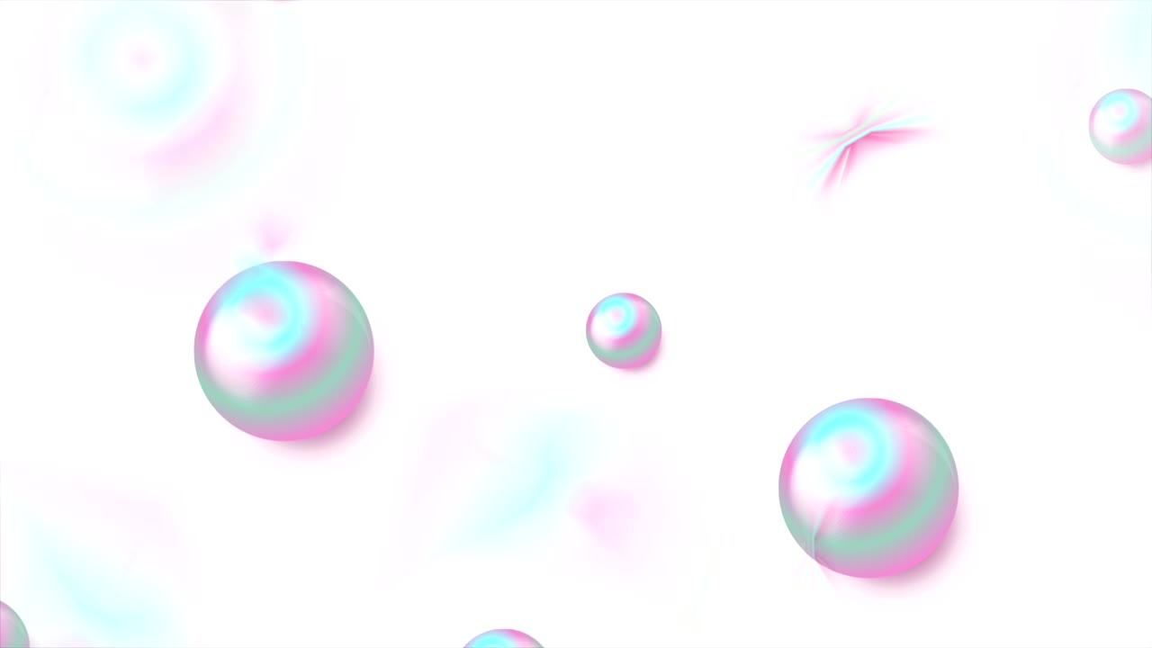 Holographic circle beads and blurred confetti abstract motion background