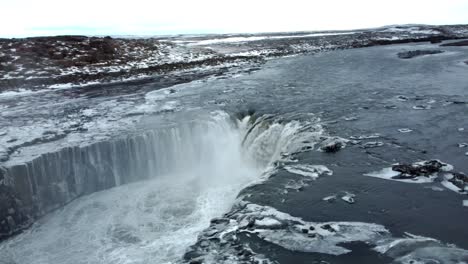 the powerful selfoss waterfall in iceland