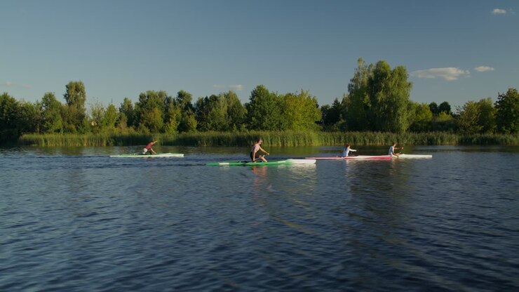 Kayaking on a lake