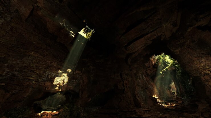 Sunlight Streaming into a Dark Cave