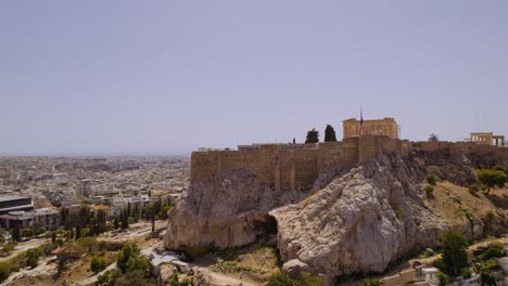 aerial view of the acropolis of athens and the parthenon overlooking the city