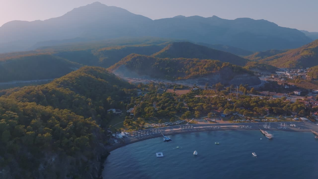 Coastal Mountain View with Resort and Beach