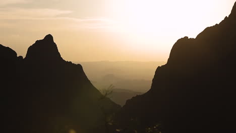 sunset silhouette of mountains
