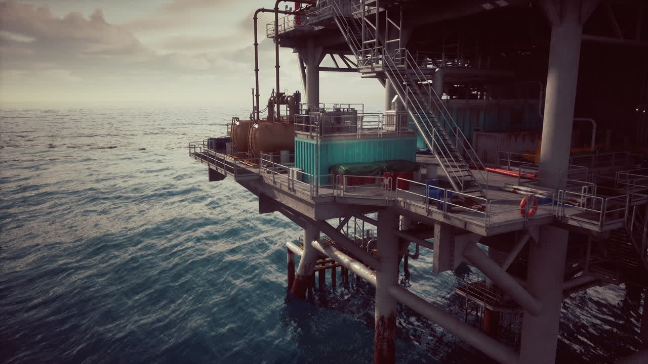Olieplatform midt i havet