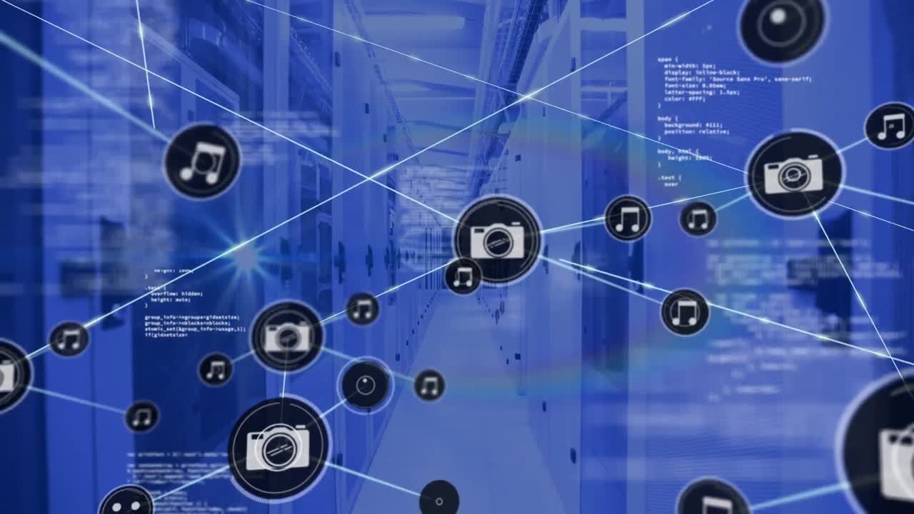 연결 네트워크의 애니메이션과 서버  ⁇ 을 통한 데이터 처리