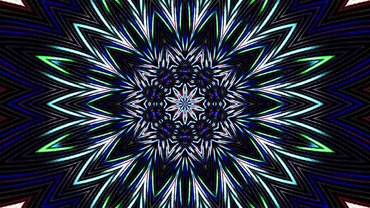 luz abstracta brillante que gobierna el color completo, caleidoscopio, fondo negro