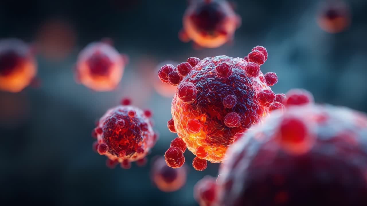 Fantastisk nærbillede af mikroskopiske vira, der viser deres indviklede struktur og karakteristika, og hylder skønheden ved cellebiologi og smitsomme agenser