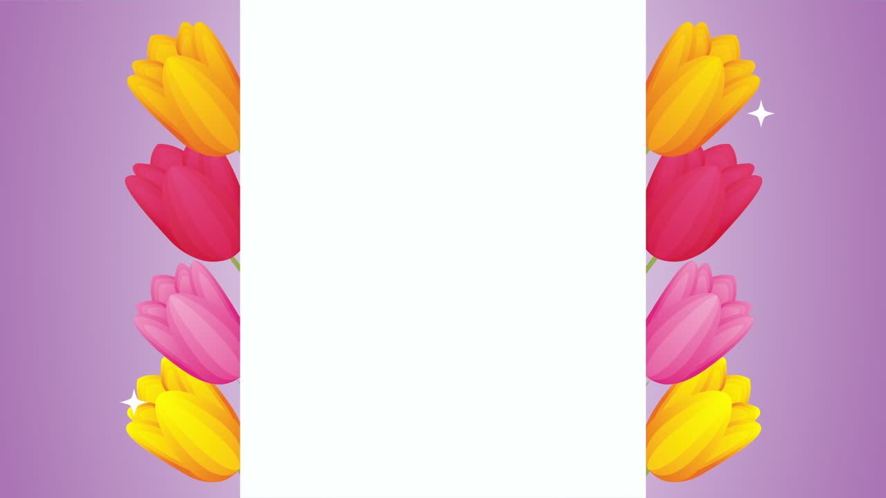 rosas hermosas flores animación de marco cuadrado