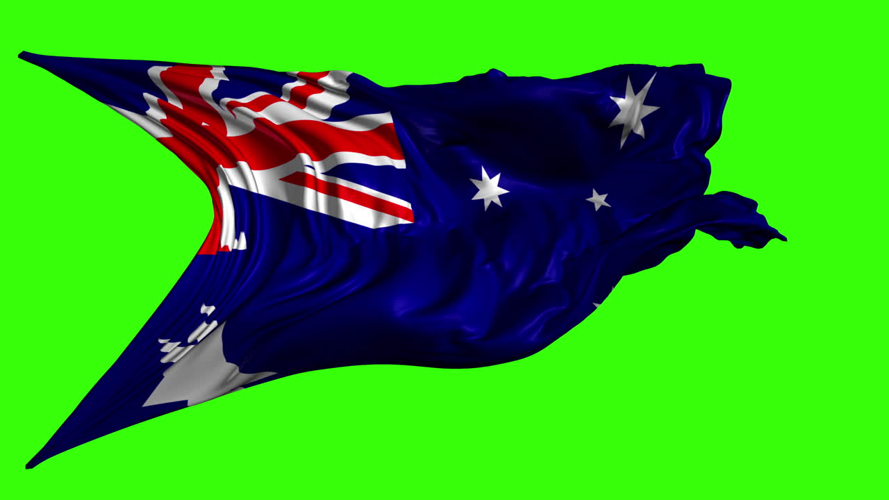 Australian flag on green screen