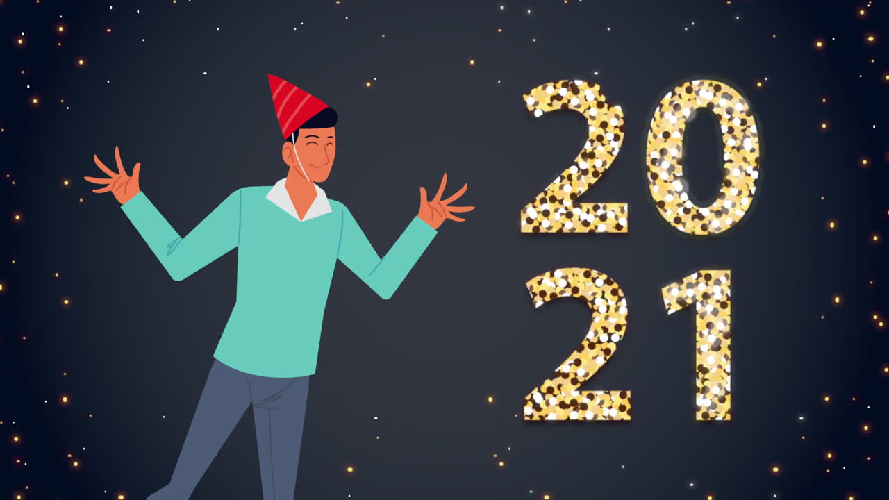 feliz celebración del año nuevo 2021