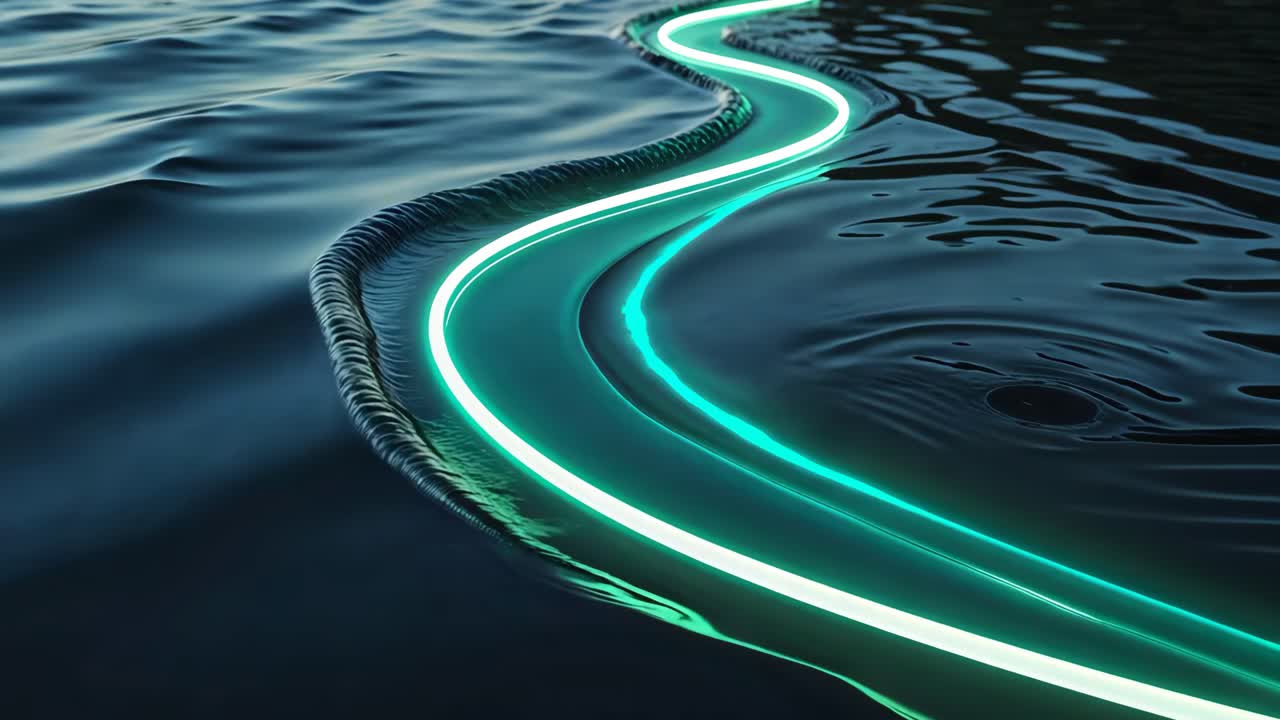 Abstract Glowing Line in Water