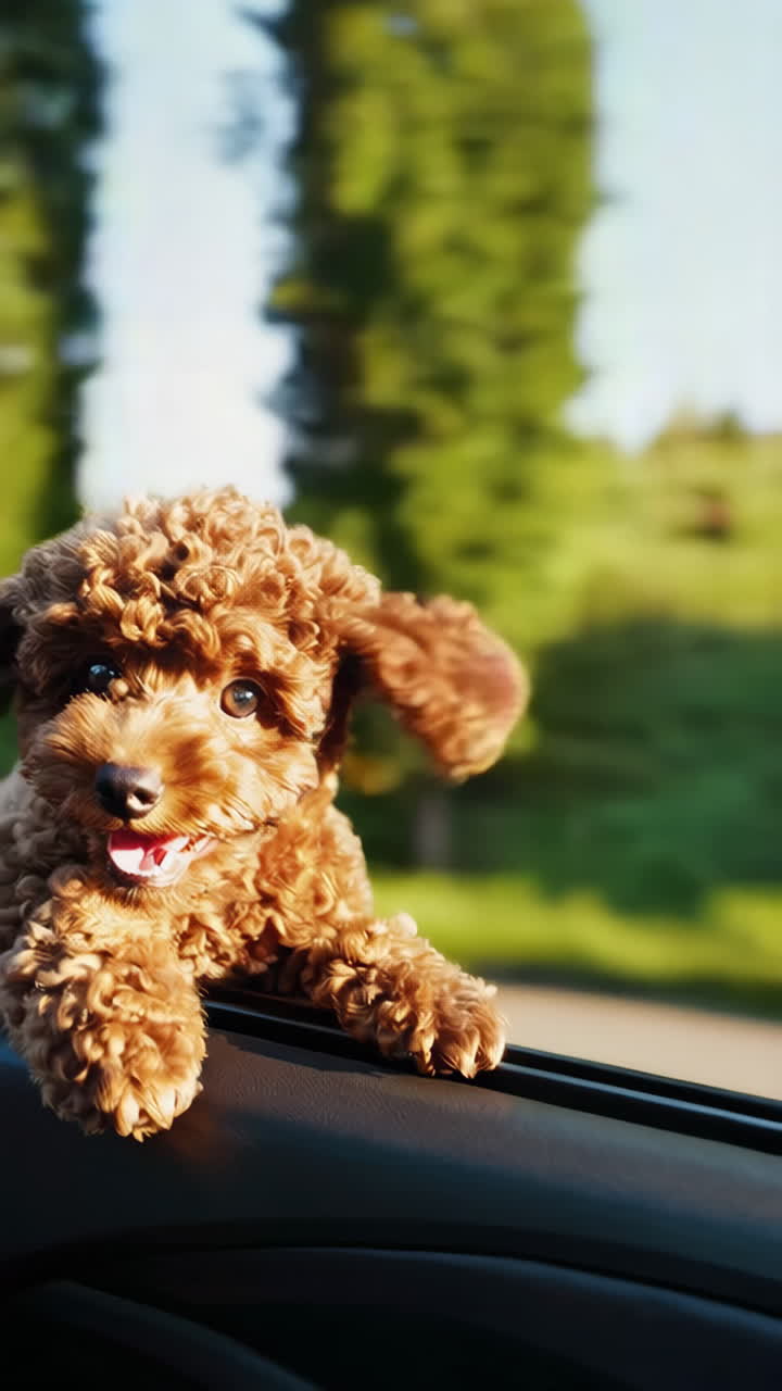 Puppy in a Car Window