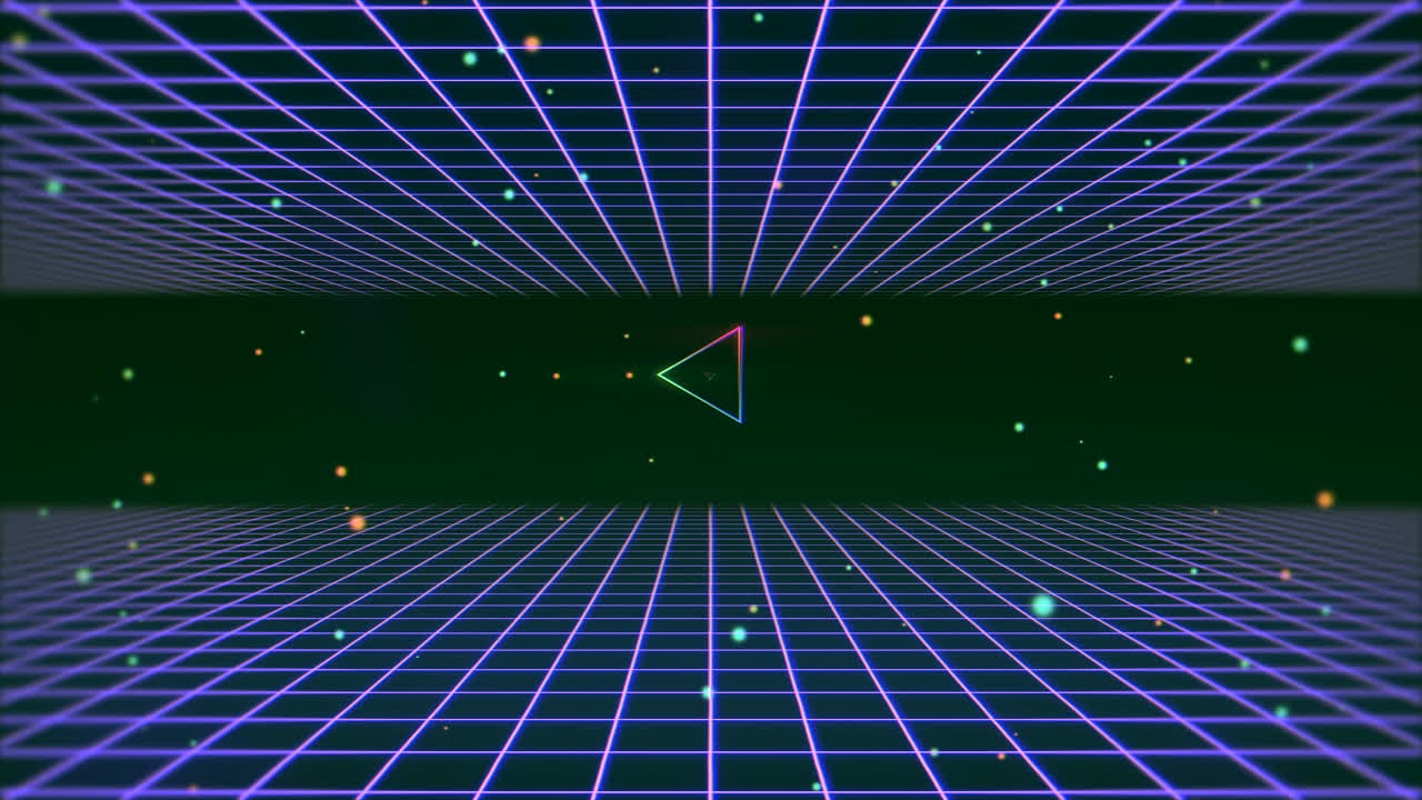 movimiento retro colorido triángulo y líneas azules fondo abstracto 1