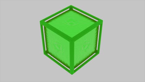 abstract green cube with liquid effect