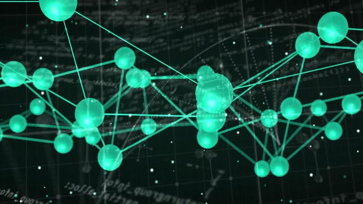 Animation of network of connections over black background