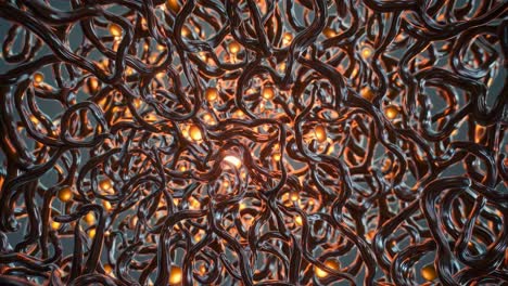 abstract intertwined metallic network
