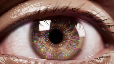 a stunning close-up of a colorful eye with intricate patterns and vibrant colors capturing the depth and beauty of eyeball anatomy in artistic detail