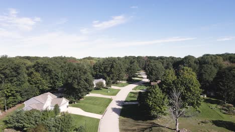 Slow-descend-toward-a-suburban-neighborhood