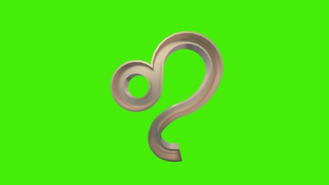 oro león (león) signo astrológico del zodiaco sin problemas en bucle girando en una pantalla verde