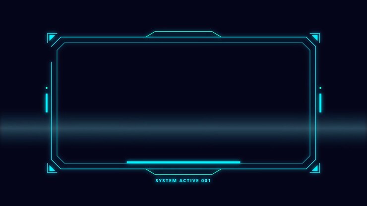 Futuristic Digital HUD Interface Frame with Scanning Light Effect