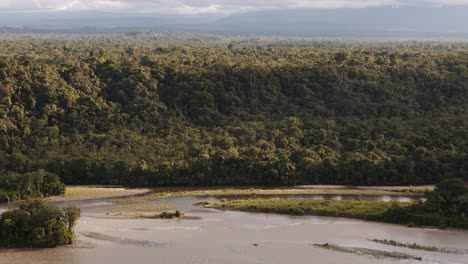 aerial drone view of the pastaza river in ecuador