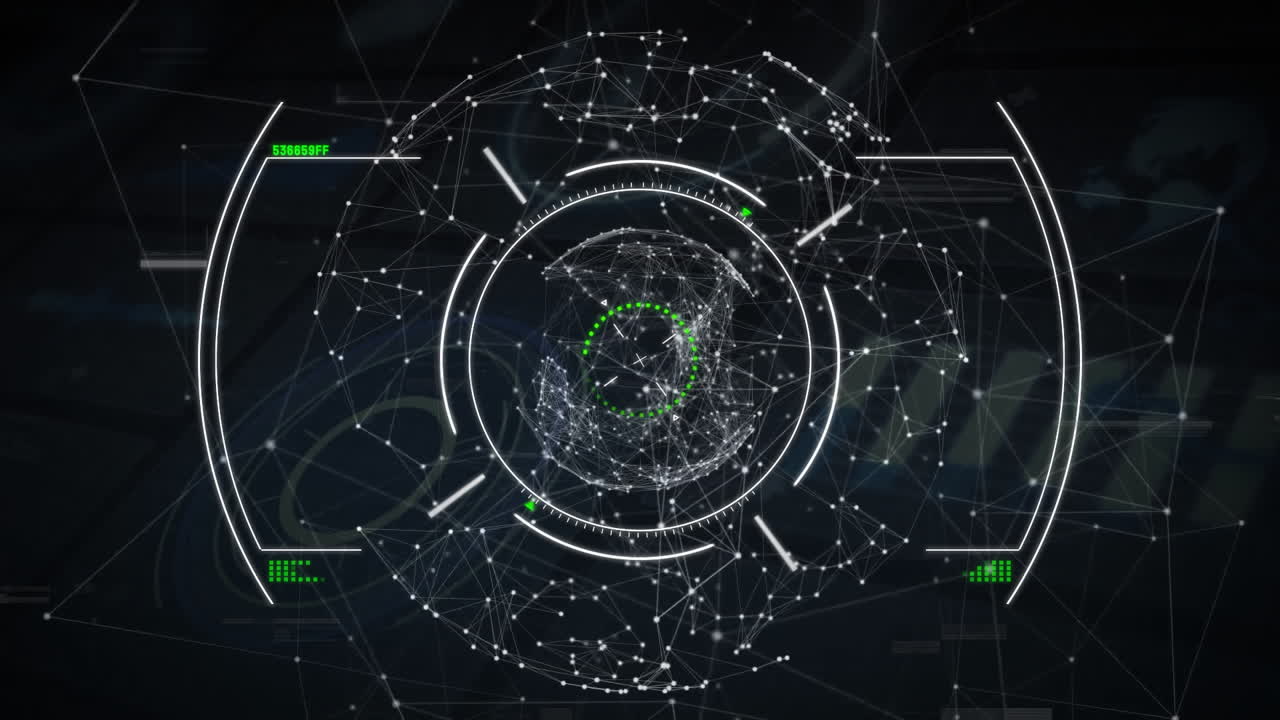 Processing data and digital network animation over abstract background