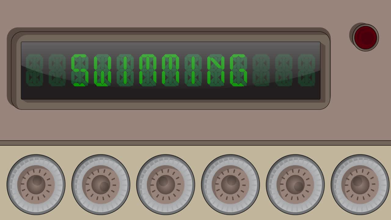 Swimming text on a Digital Led Panel.