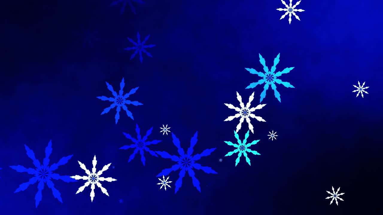 4K Seamless Loop static flicker white snowflakes motion abstract on dark blue cloud background. Animation 3d Abstract motion flash background for intro title greeting holiday festive, New year, Christmas,Event