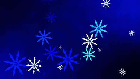 4k bucle sin costuras parpadeo estático copos de nieve blancos abstracto de movimiento en fondo de nube azul oscuro. animación 3d abstracto flash de movimiento de fondo para título de introducción saludo vacaciones festivas, año nuevo, navidad, evento