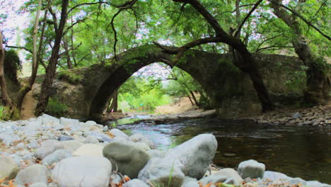 medieval venetian arched stone bridge