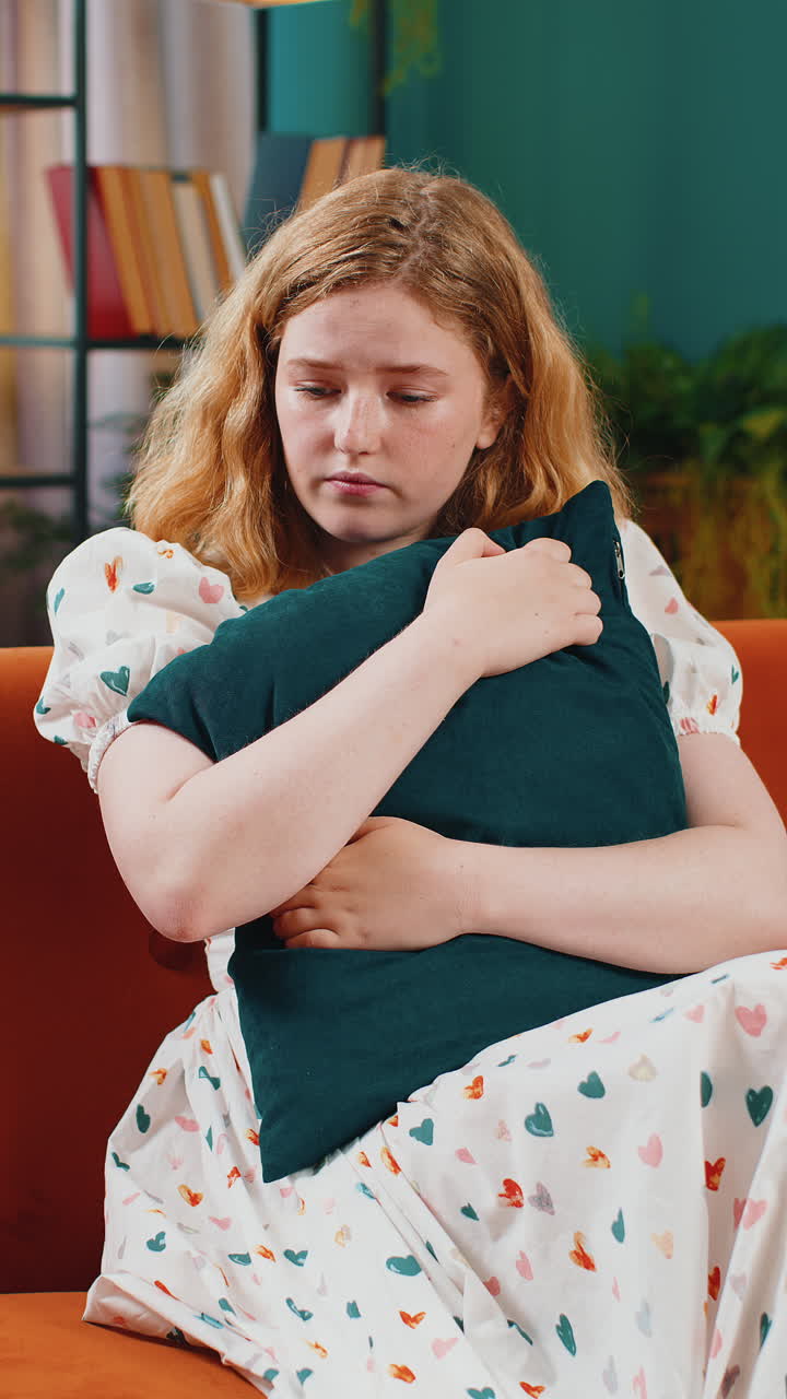 Woman girl at home suffers from unfair situation problem break up depressed feeling bad burnout