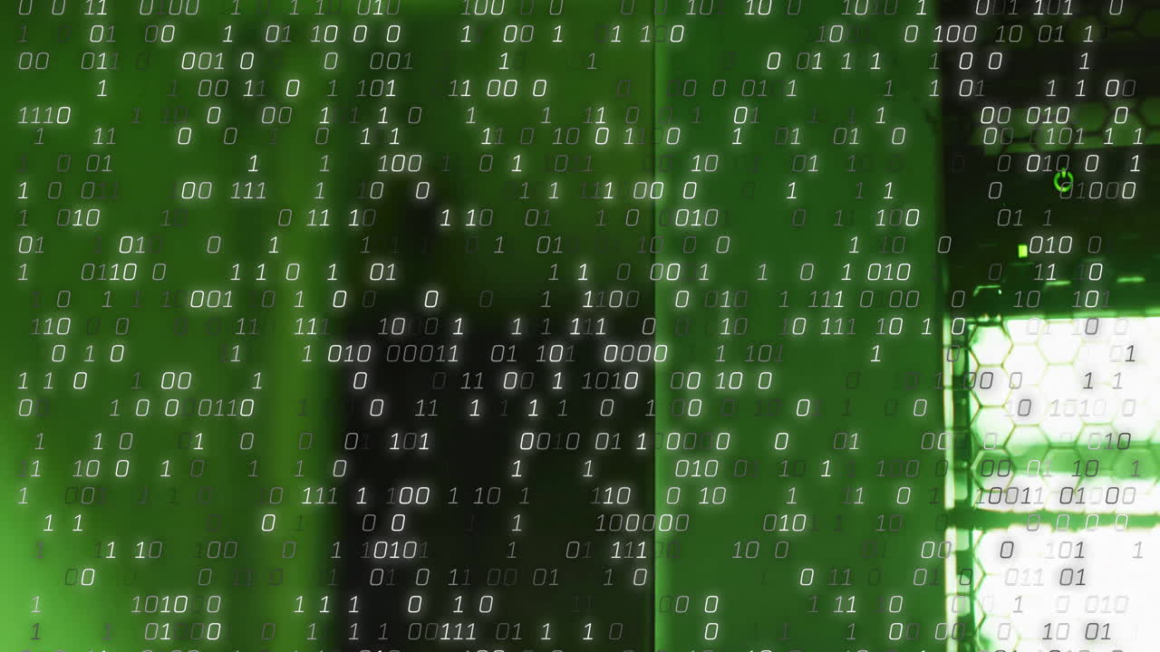 Animation of data processing over server room