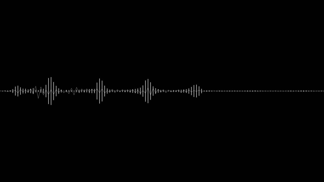 A black background and white line audio animation