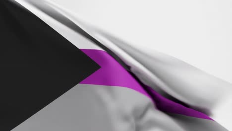 la bandera del orgullo demisexual con rayas púrpuras ondea contra el fondo