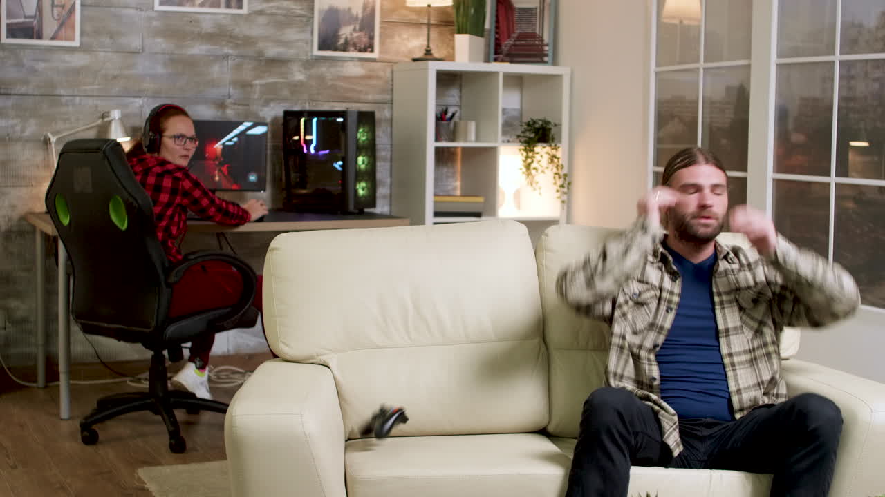 People gaming at home