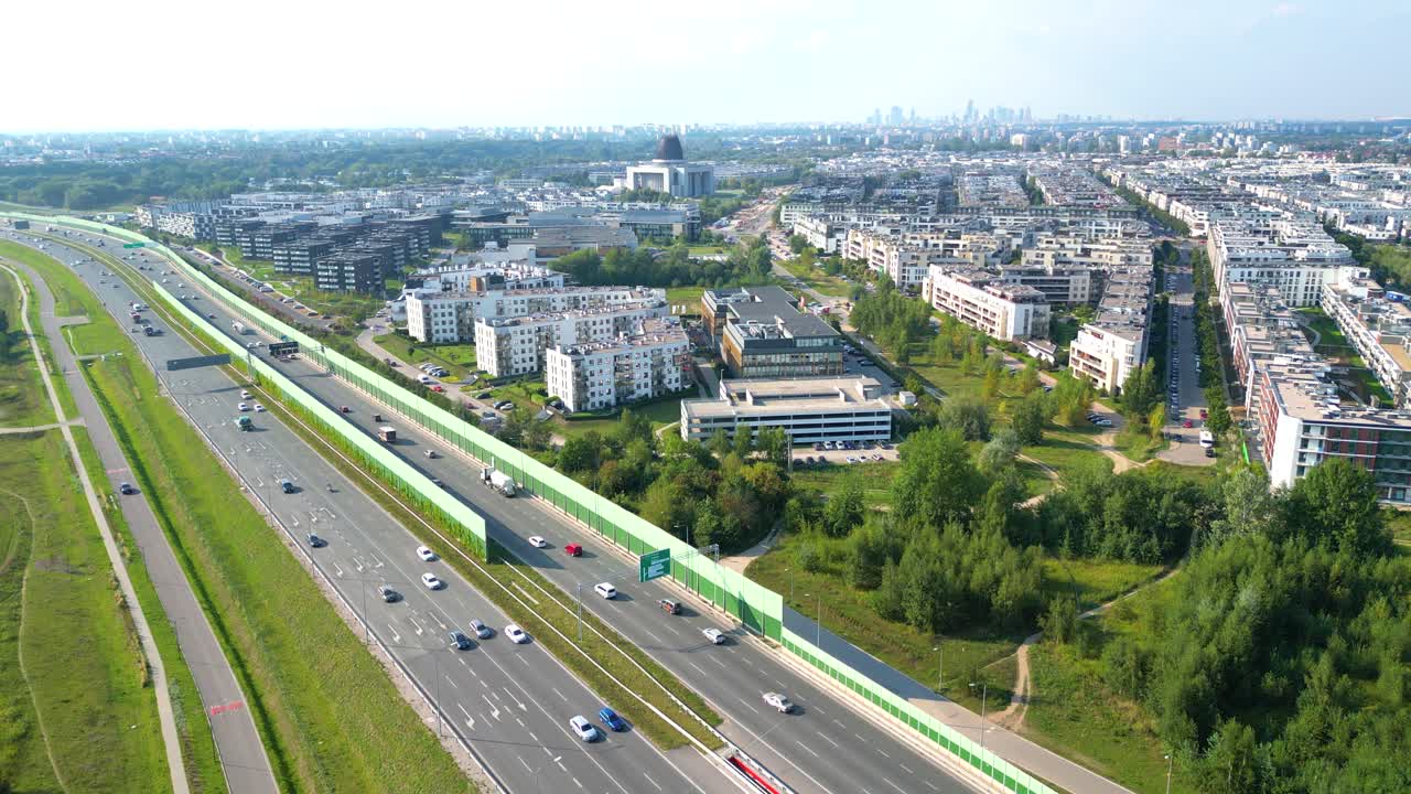 wilanow, беспилотный летательный аппарат современных жилых зданий в районе wilanow в варшаве, польша