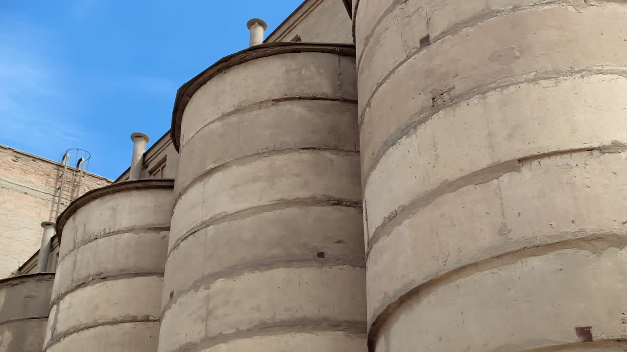 Complex of quarry equipment. Close up view of crushed stone production
