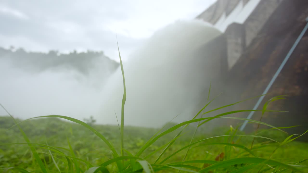 waterfall from dam for electricity generation and agriculture