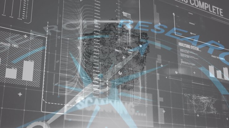 Animation of financial data processing over compass