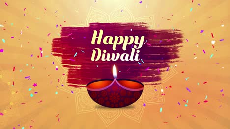4k loop burning floral diya on diwali holiday ancient hindu festival of lights happy deepavali