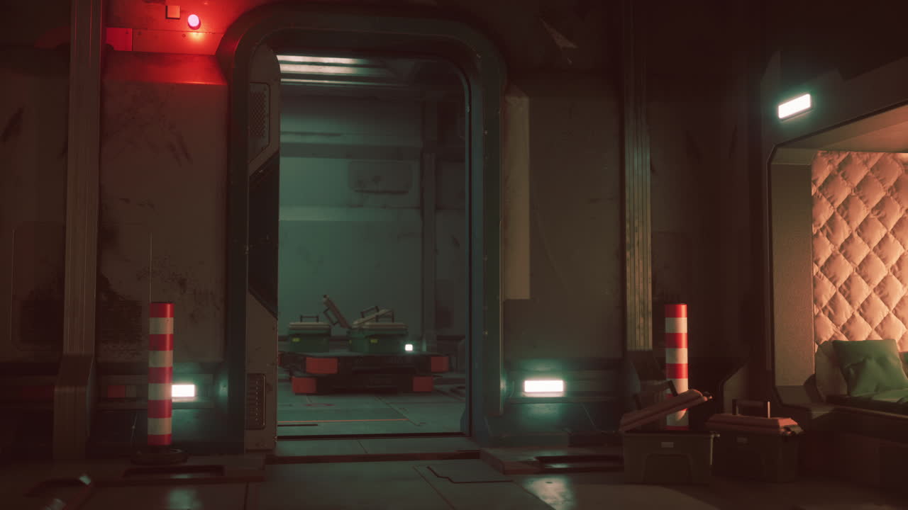 El interior de una nave espacial futurista