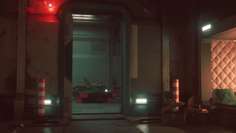 el interior de una nave espacial futurista