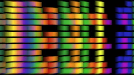 oscilloscope with loopable rainbow colored led lights