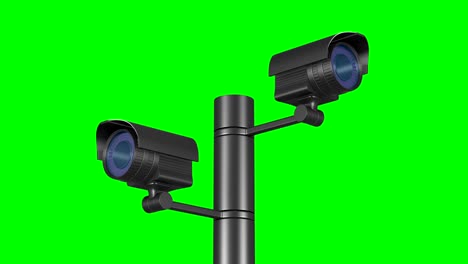 two security cameras on white background. isolated 3d illustration