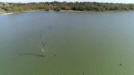 Luftvideo-Des-Lake-Lavon-Auf-Der-Nordwestseite