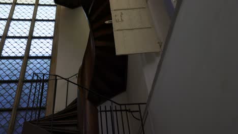 wooden staircase inside oude kerk in amsterdam, netherlands